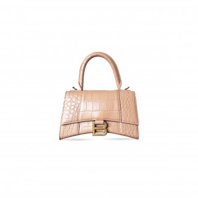 BALENCIAGA WOMEN'S HOURGLASS HANDBAG XS IN NUDE 5928331LL6Y4712 (18.8*13*7.9cm) BALENCIAGA WOMEN'S HOURGLASS HANDBAG XS IN NUDE 5928331LL6Y4712 (18.8*13*7.9cm)